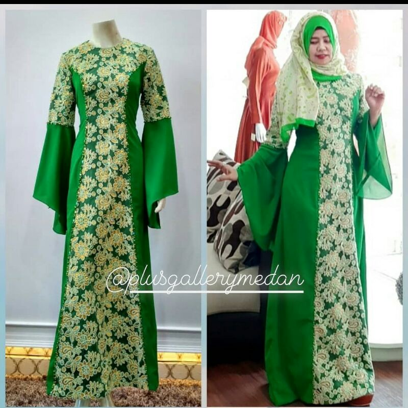 Gamis Brokat Kombinasi