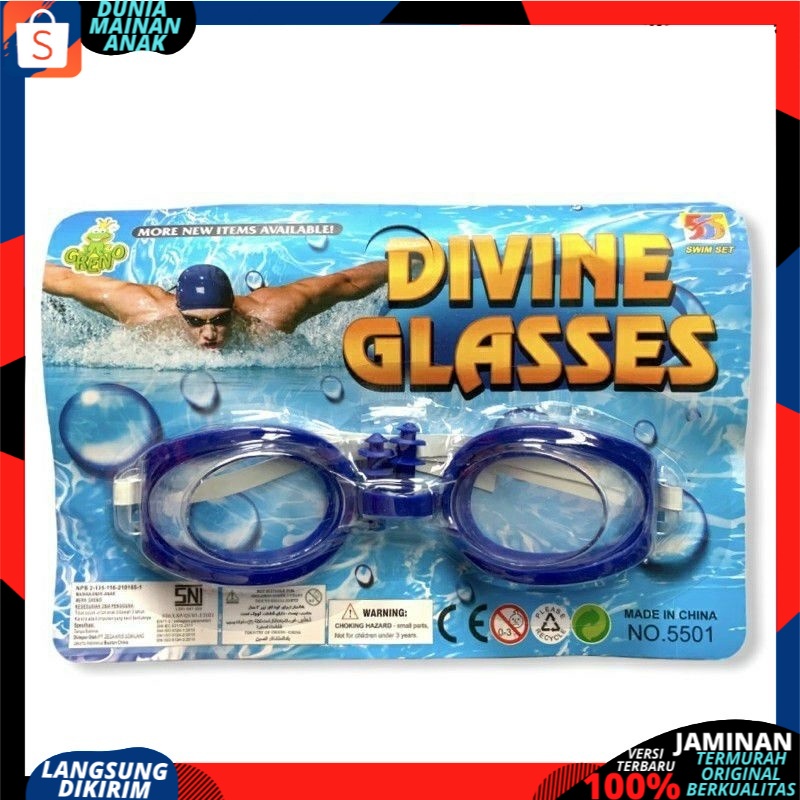 KACAMATA RENANG BERENANG ANAK COWOK CEWEK ALL SIZE OLAHRAGA OUTDOOR DIVINE GLASS MURAH