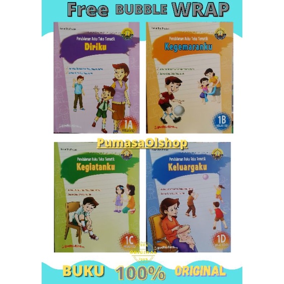 PAKET BUKU PBT UNTUK SD/MI KELAS 1 TEMA 1A.1B.1C.1D SEMESTER 1 K13