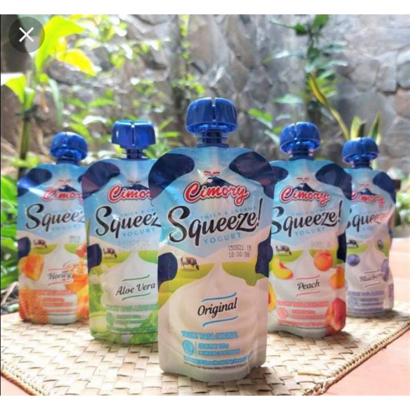 

surabaya cimory yogurt squeeze 120 ml 120ml blueberry strawberry honey original peach aloevera