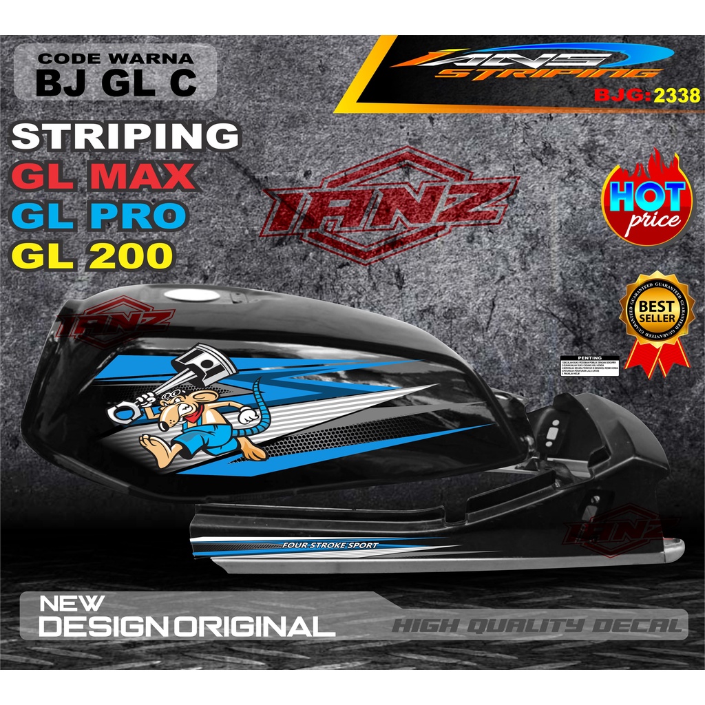 COSTUM STIKER GL PRO TERBARU / STIKER MOTOR GL TERMURAH / STRIPING MOTOR GL 100 / STIKER MOTOR