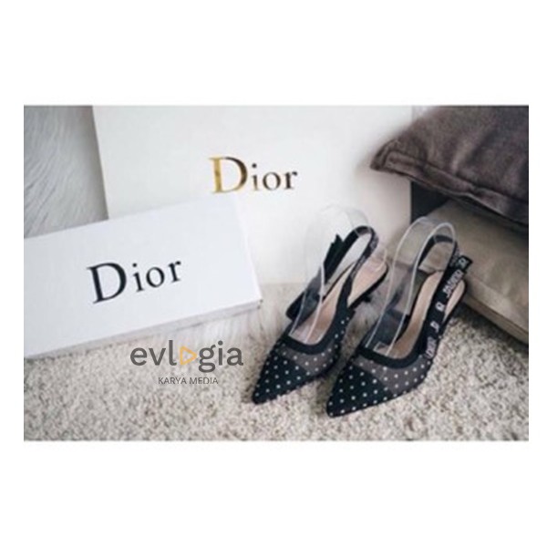 SALE SEPATU SHOES WANITA DS07 J*DIOR DOTTED RHINESTONES PUMPS PREMIUM IMPORT