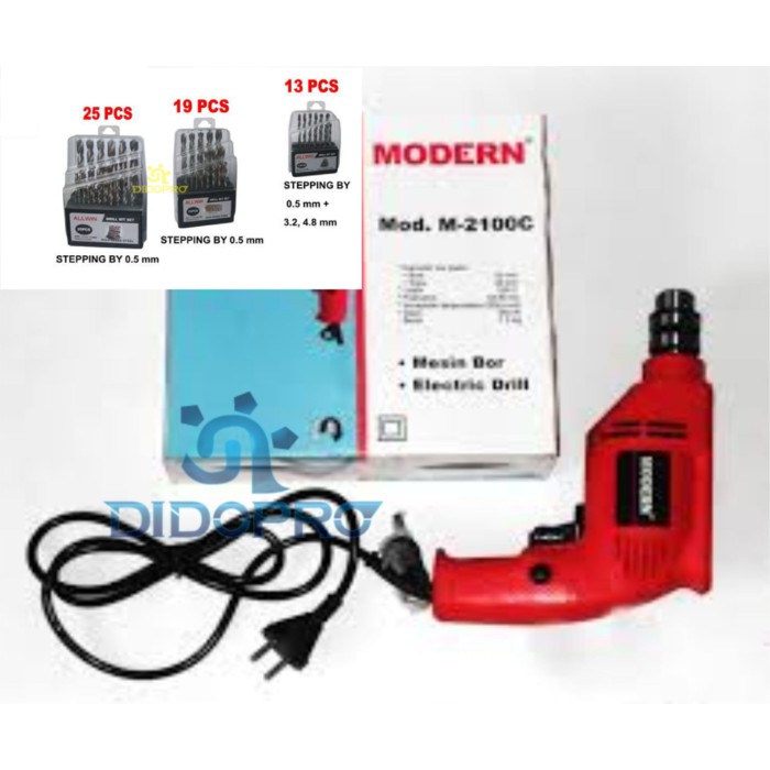 Promo Khusus Paket Mesin Bor Modern M-2100C + Mata Bor Besi Set