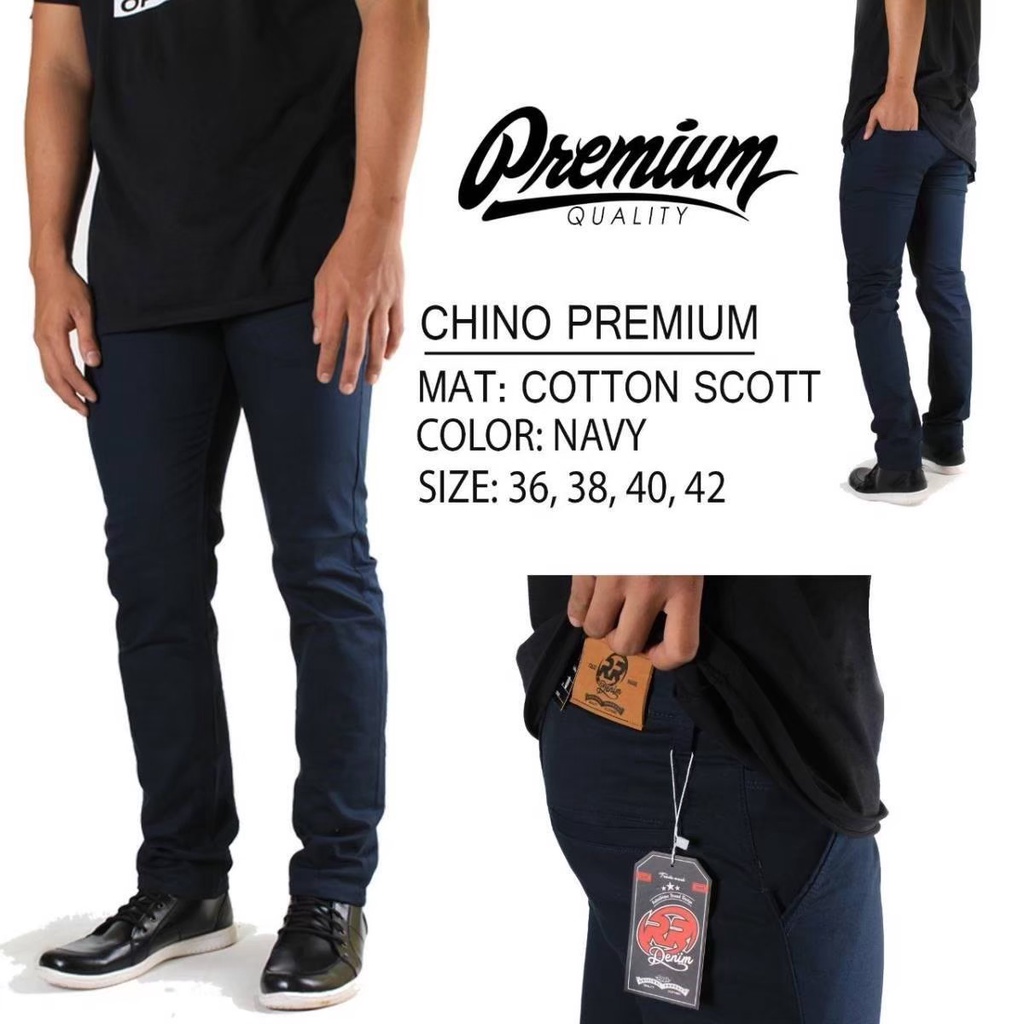 Celana Chino Chinos Cino Panjang Pria Slimfit Kerja Kantor Santai Casual Formal Kualitas Distro Bahan Katun Adem Premium