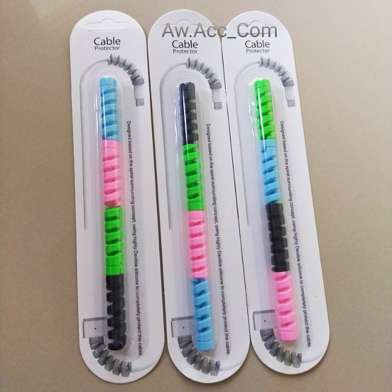 (1pack isi 4) PELINDUNG KABEL SPIRAL WARNA WARNI/ CABLE PROTECTOR 4 WARNA