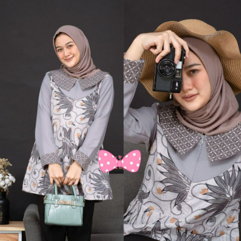Blouse wanita korea / Blouse wanita jumbo / Blouse wanita lengan panjang / Blouse wanita muslim / Bl
