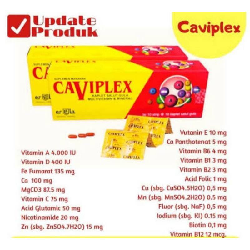 Multivitamin Caviplex CDEZ dan Caviplex tablet harga per strip