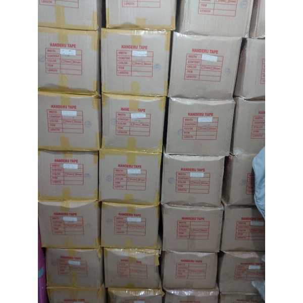 

Lakban bening coklat handeru 2inch per 1 dus isi 72pcs