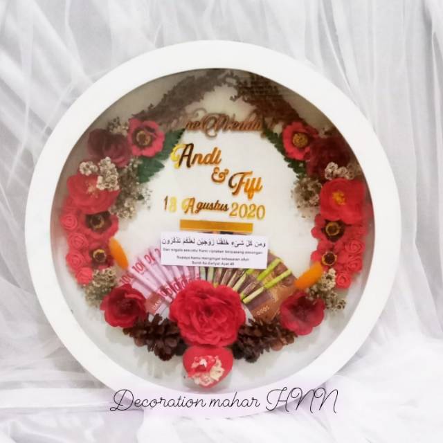 Mahar bulat rustik uang (mahar pernikahan) plus kotak cincin