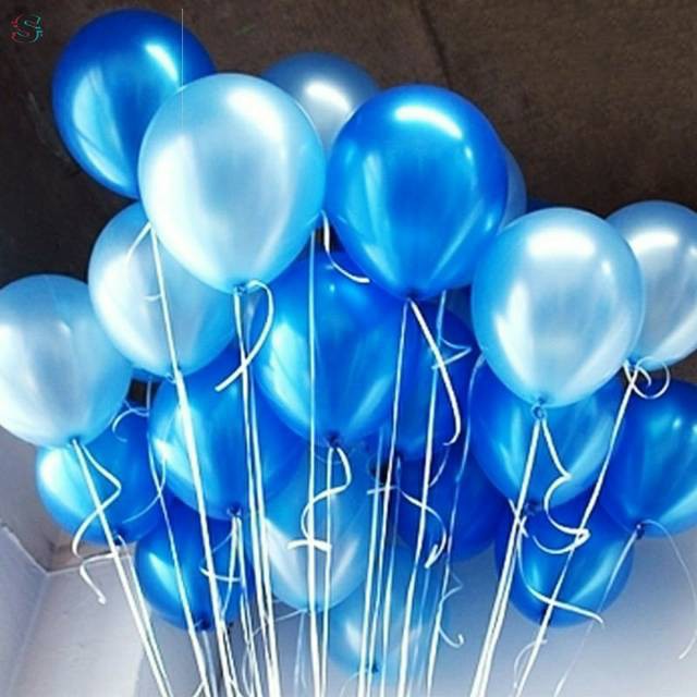 Jual Pcs Balon Latex Metalik Biru Tua Biru Muda Inch Tebal Balon Lateks Metalik Biru