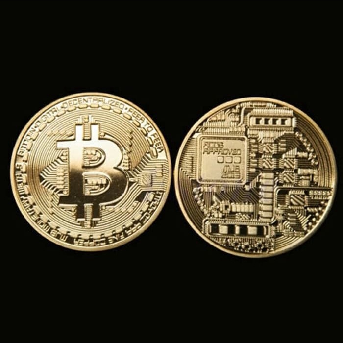 Coin BTC Souvenir Bitkoin Fisik Gold Plated