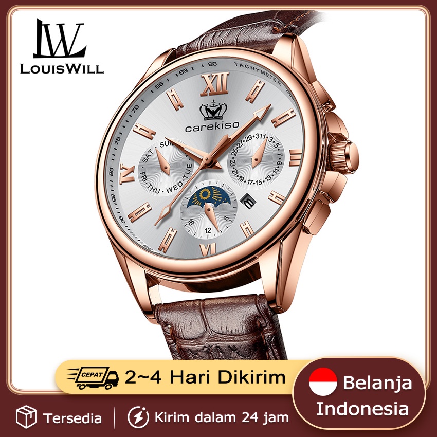 Louiswill Jam Tangan Pria Mewah Kulit Jam Laki Keren Pria Original Sports Men Watch Air Kasual jam t