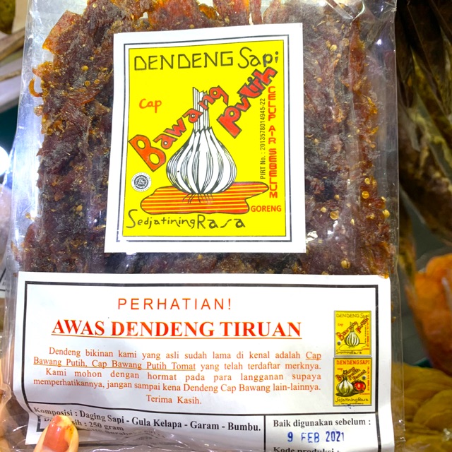 

Dendeng Sapi / Dendeng Sapi Cap Bawang / Dendeng Matang / Makanan instan