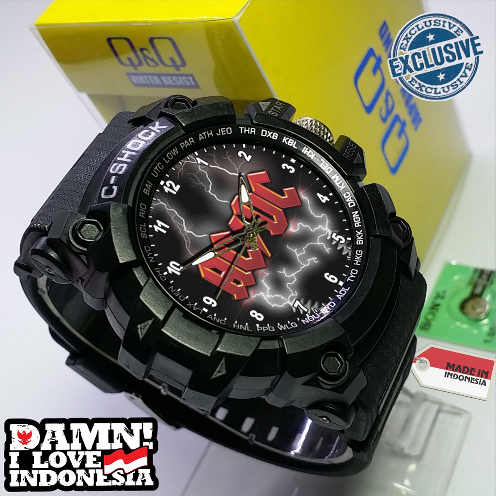 (EXCLUSIVE ) JAM TANGAN ACDC WATER RESIST FREE BOX DAN BATREI - NO.7