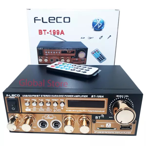 Power Amplifier FLECO 199A USB Ampli Mini Bluetooth Stereo Karaoke