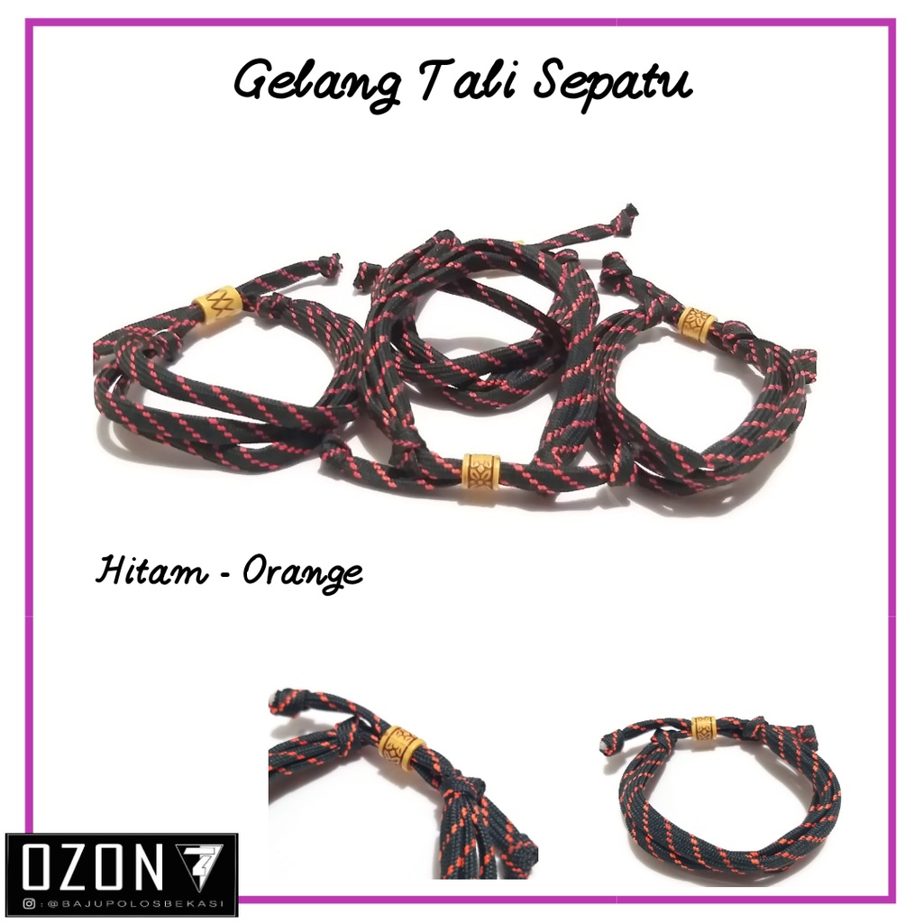 Gelang Tali Sepatu Pria dan Wanita Gelang Tali Prusik Paracord Motiv Garis garis Gunung Outdoor