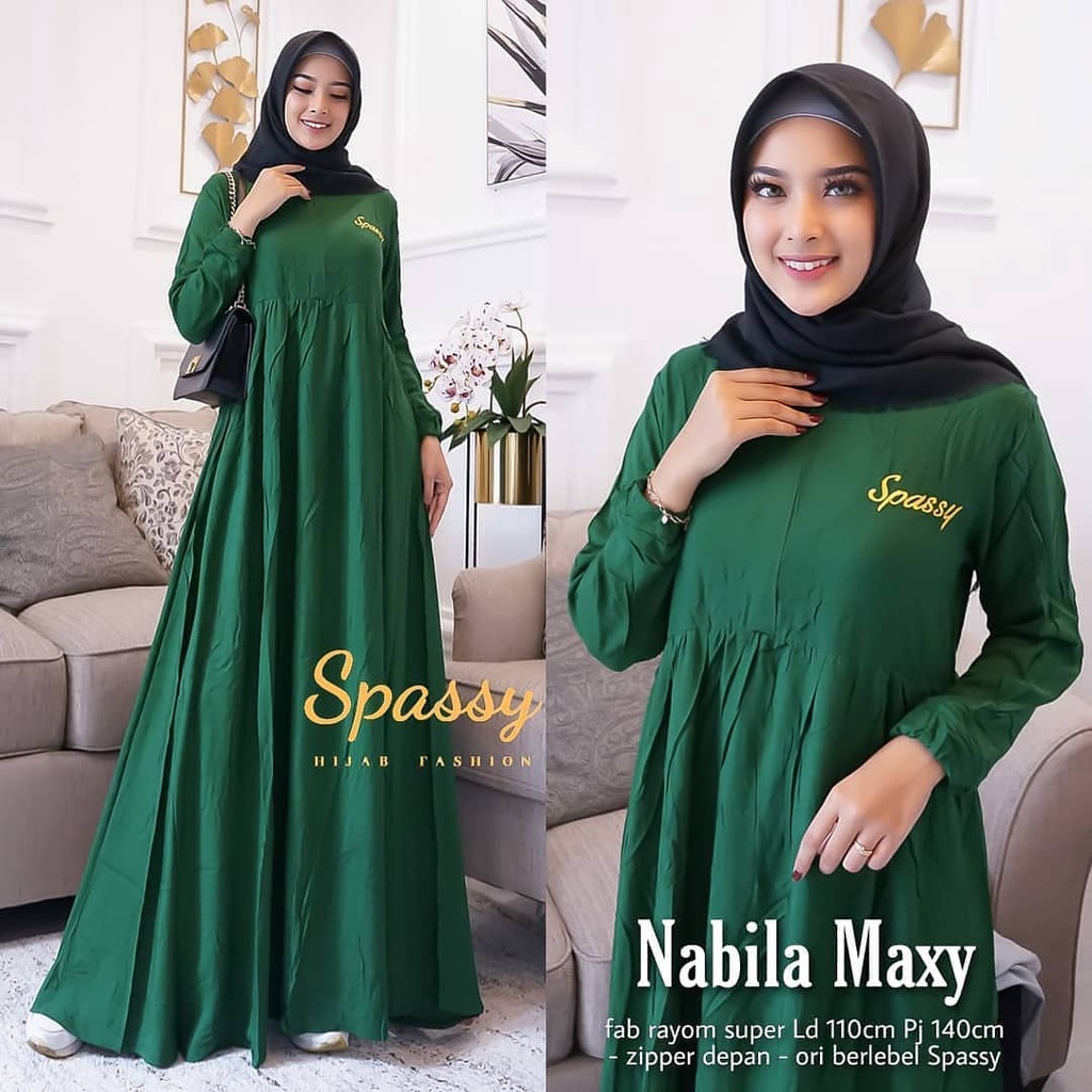 NABILA MAXY BL Bahan KATUN RAYON FURING (RESLETING DEPAN BUSUI) Baju Gamis Wanita Terbaru Gamis Mura