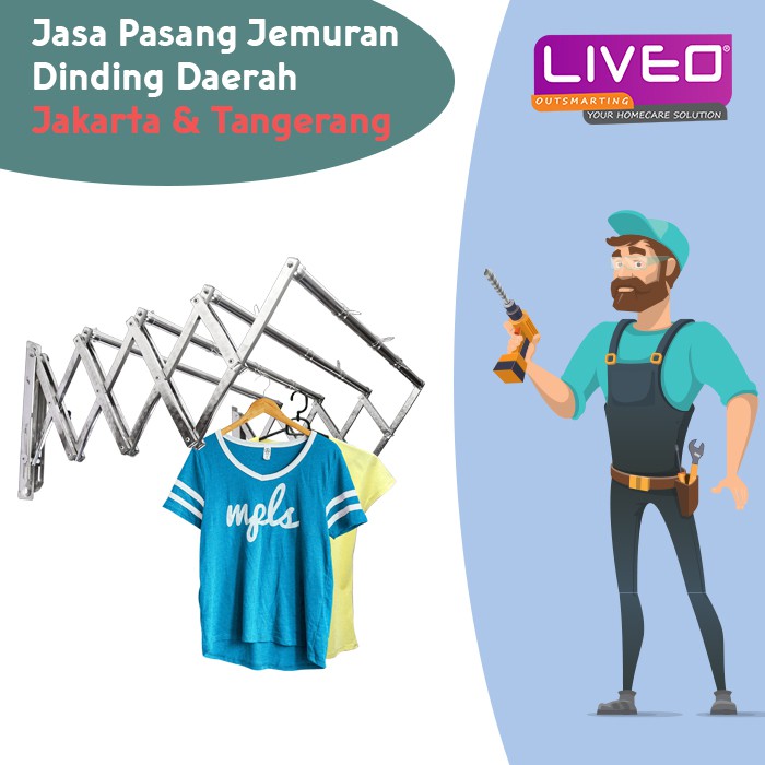 Jasa pemasangan jemuran tipe dinding daerah Jakarta &amp; Tanggerang