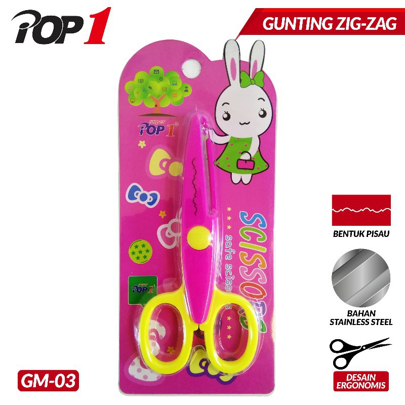 

[PCS] POP1 GUNTING GERIGI ZIGZAG 1606655 SCISSORS PEMOTONG GERIGI*