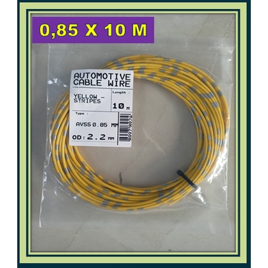 KABEL BINTIK 0.85 MM KUNING / KABEL 0,85 MM SERABUT TEMBAGA BODY MOBIL