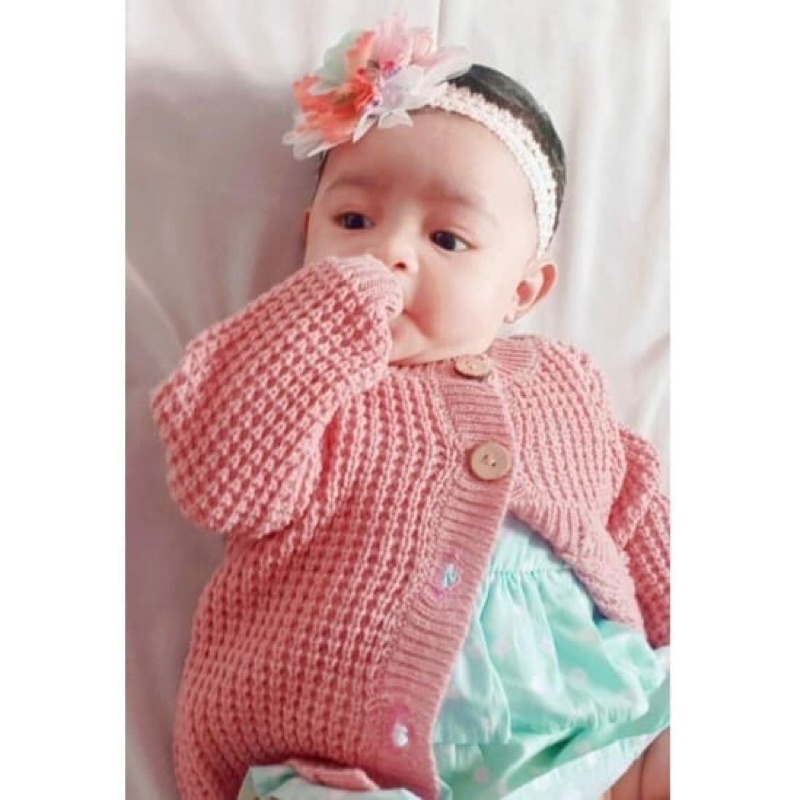 [Hikeen]  cardigan rajut bayi dan balita korean style hangat dan tebal premium