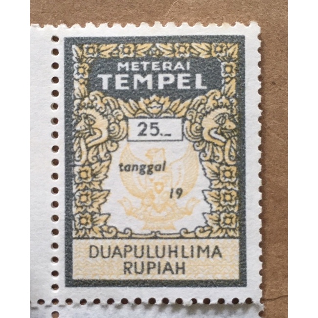 

Materai kuno 25 Rupiah tahun 1976-1980 materai tempel lama