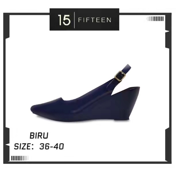 15 SHOP --- Sepatu Tali Wedges Wanita Glossy Tinggi Jelly Shoes Wanita / Miuccia