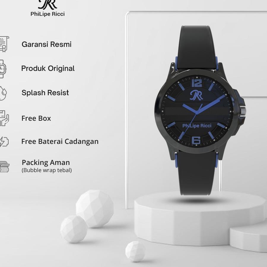 SHOPEE MALL/BISA COD/〖5.5 COD〗/【SHOPEE MALL】/〖✅Star〗 PhiLipe Ricci Jam Tangan Pria Karet Analog Terb