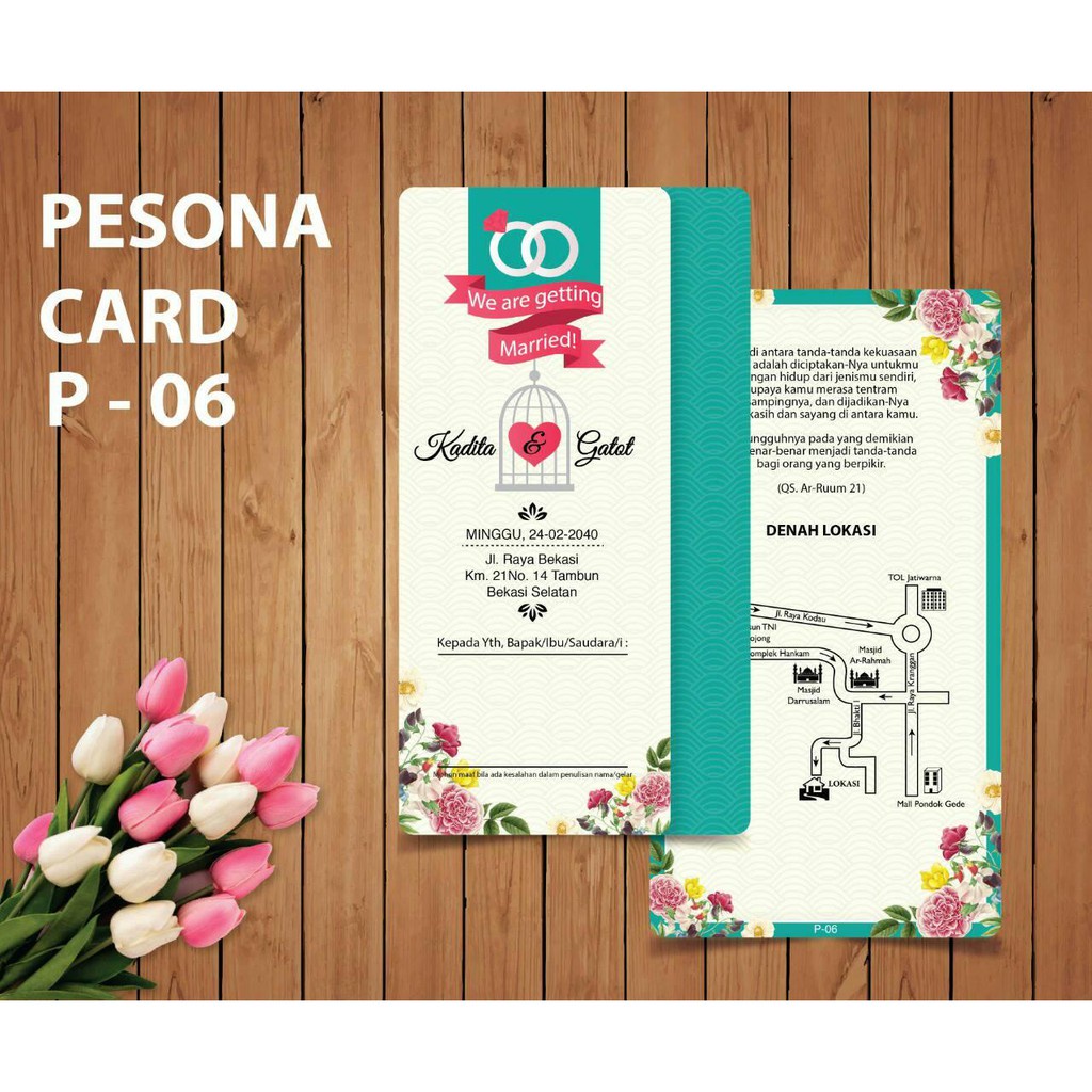 Blangko Kartu Undangan Pernikahan Pesona 06 Harga Termurah Gratis File Setting Isi 100
