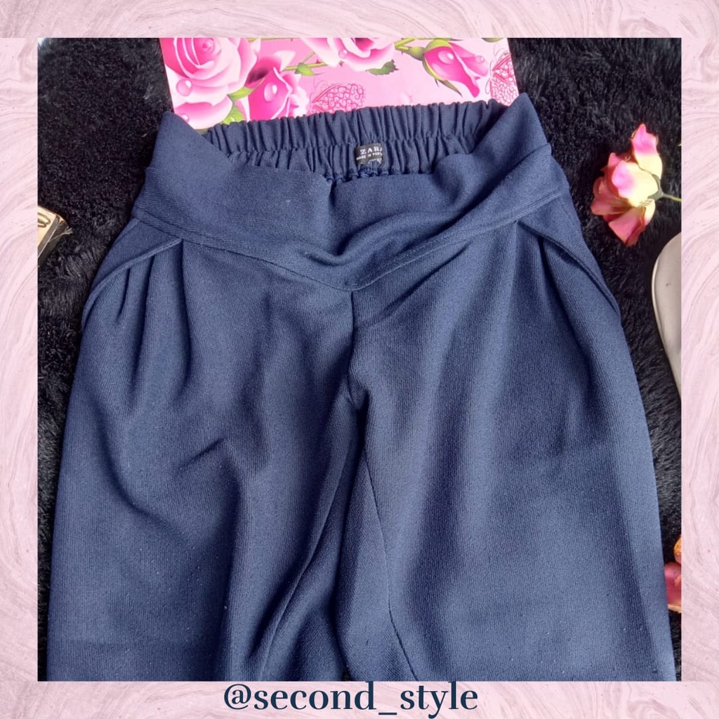 Celana panjang bahan merk zara  cewek cowok branded original second thrift preloved / jeans bekas