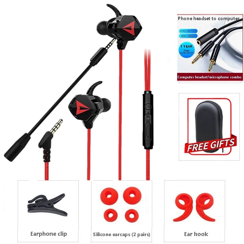 ⚡YZ E-sports headset gaming full bass buat hp Gaming Earphone PUBG Hape G5 dengan Microphone 3.5mm Earphone Gaming Kabel HiFi Stereo bisa COD Free Case