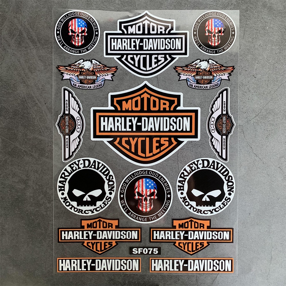 Stiker Reflektif Logo Harley-Davidson 883 Gaya Retro Tahan Air Untuk Dekorasi Helm Motor X48