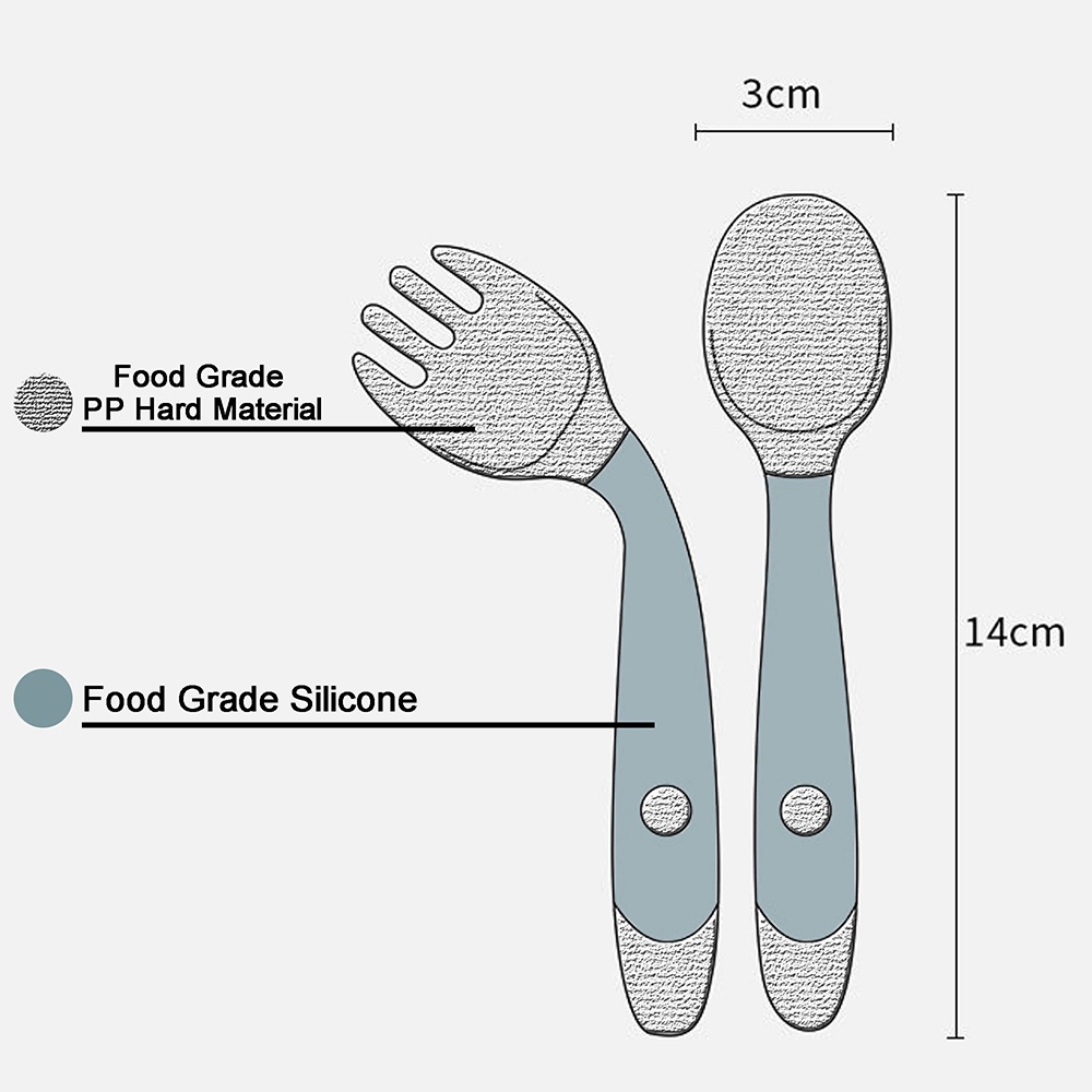 Sendok Garpu Bayi Lembut Soft Silicone Spoon LP712