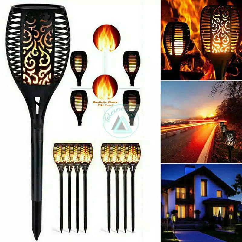 Solar Flame Light / Lampu Taman Obor / Lampu Tenaga Surya Tancap BESAR