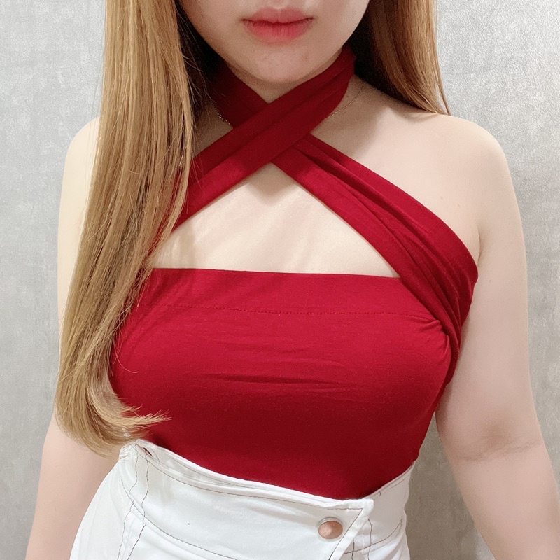 Halter X Tank Top | Atasan Sexy Korean Fashion | Maimon Grosir