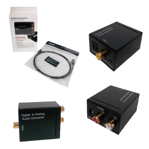 Digital to Analog Audio Converter Toslink Optical Coaxial to RCA untuk LED TV Bluray Plus Kable