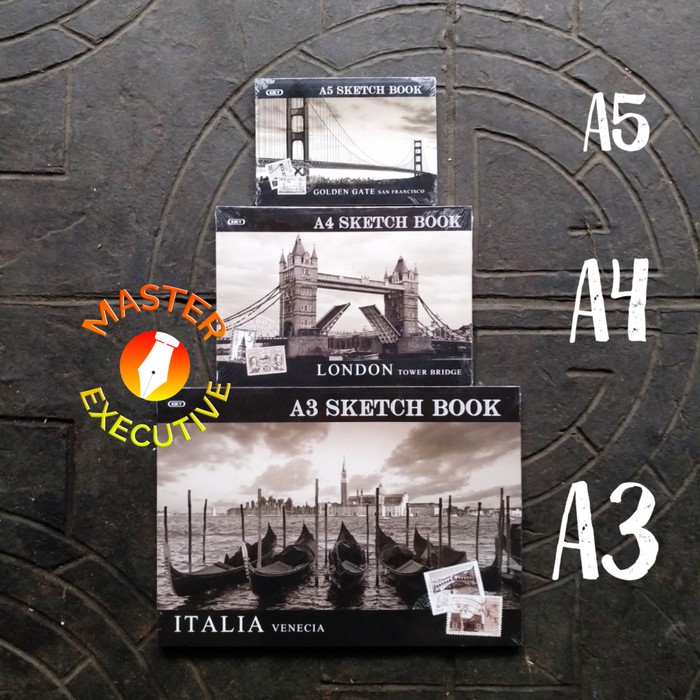 Kiky Sketch Book A3 / Buku Menggambar Sketsa 50 Lembar versi Travel