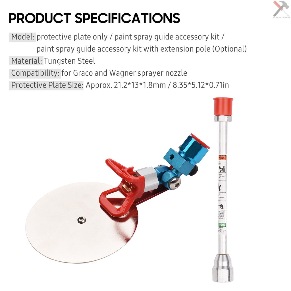 Aksesoris Alat Panduan Semprot Universal Ukuran 7 / 8 Inch Untuk Wagner Paint Sprayer Dengan Segel Anti Percikan Baffle 517