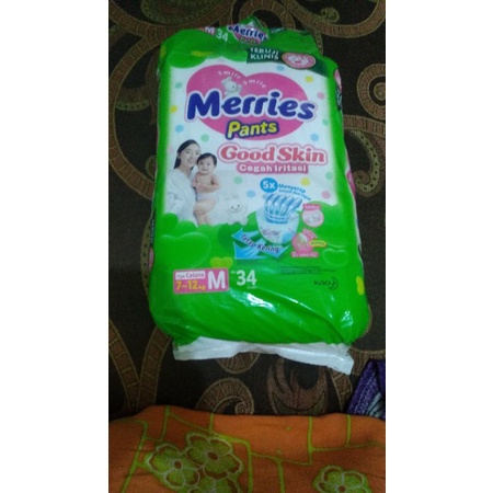 pampers murah merries ukuran m isi 34 pcs