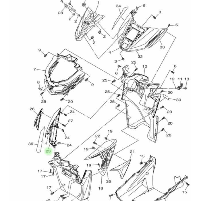 OTOMOTIF SPARE PART MOTOR RJ1904 MOLE SIDE SAYAP KANAN SOUL GT 125 ABU