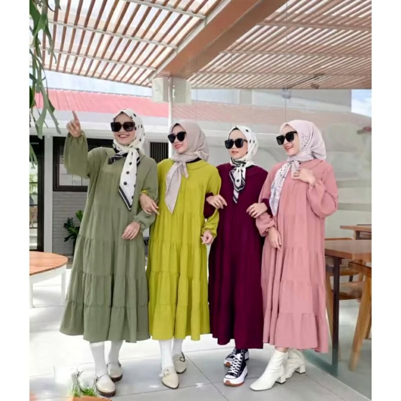 MIDI dress wanita kekinian/ MIDI dress baju wanita