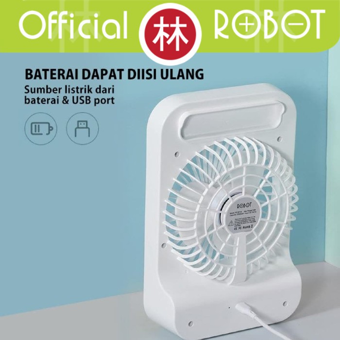 Robot RT-BF14 2000mAh 5 Inch Fan Portable Desktop Fan &amp; LED