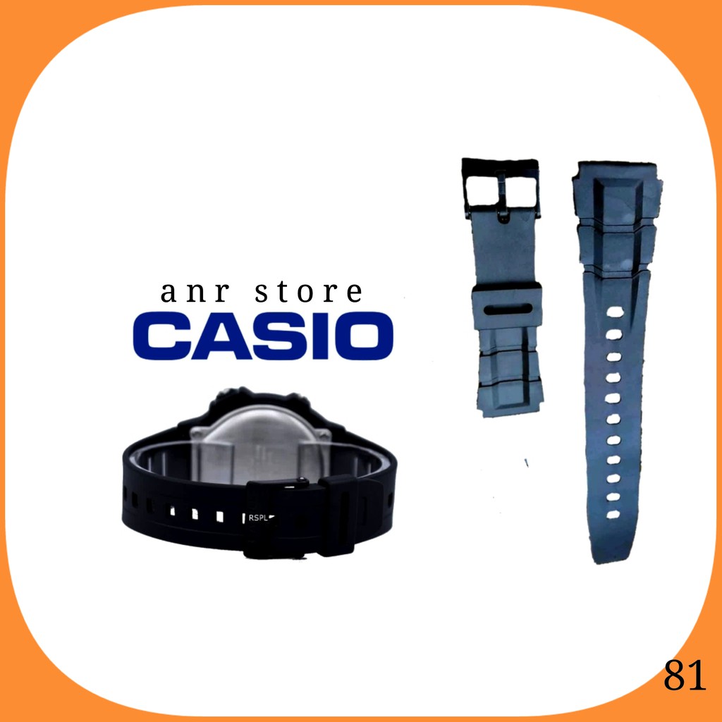 Tali Jam Tangan Casio W-740 W740 W 740 Rubber Strap Tali Karet