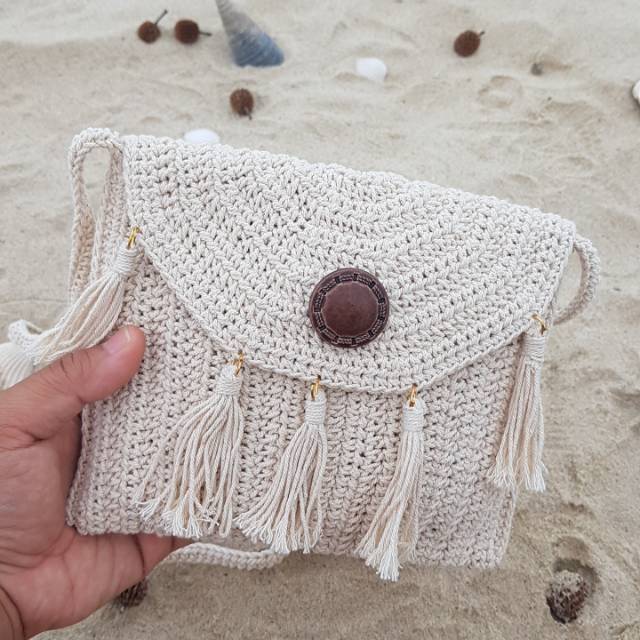 Zucca Bohemian Sling Bag / Sling Bag Rajut Handmade