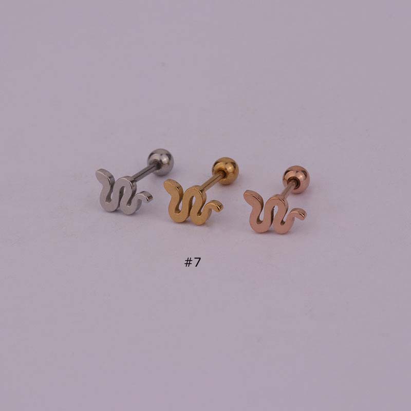 BUTTERFLY 1pc Anting Tusuk Bentuk Ular Kupu-Kupu Bahan Stainless Steel Hypoallergenic