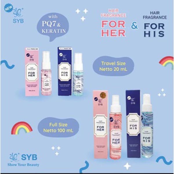 [100ML] [BPOM] SYB Hair Fragrance Untuk Pria &amp; Wanita FOR HER &amp; HIS | Spray Rambut | Pewangi Rambut dengan Keratin