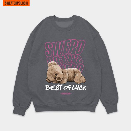 SWEATERPOLOSID Basic Sweater Swepo Best of Luck M-XXL (Pria & Wanita)-ABU MISTY TUA