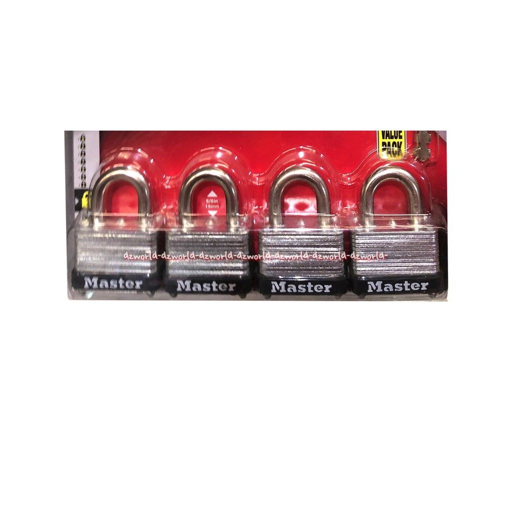 Master Lock Padlock Gembok 38mm 4pcs Dengan Kunci Yang Sama Masterlock Gembok 1set