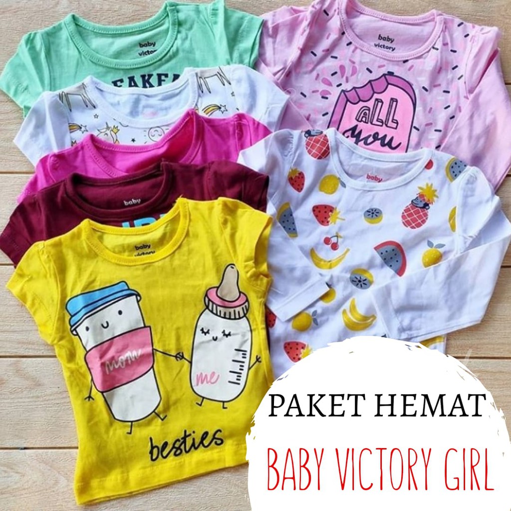 PROMO KAOS ANAK BABY VICTORY  GIRL MURAH SIZE 1 4 TAHUN 