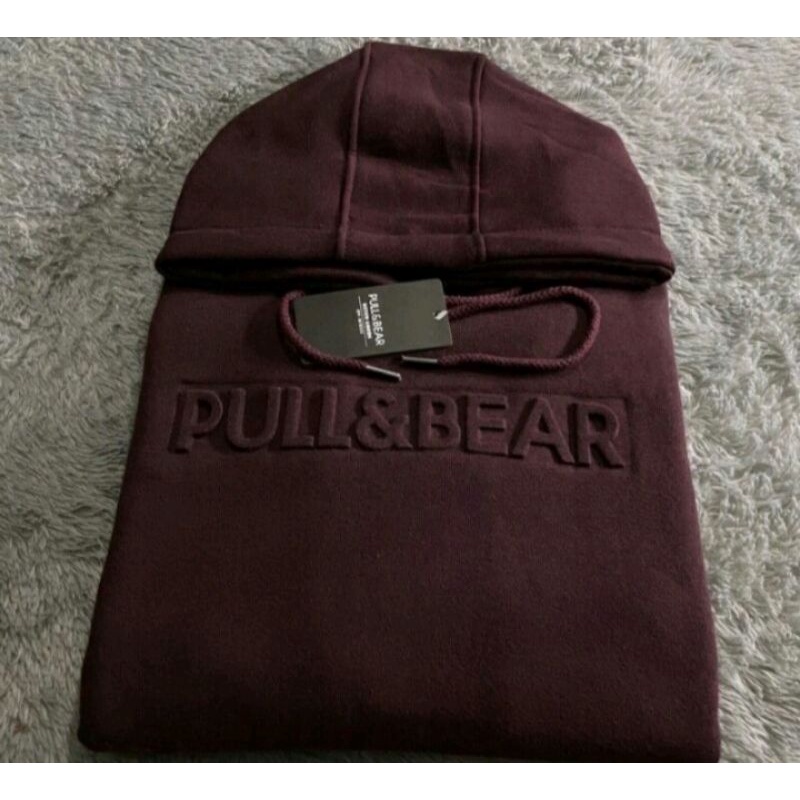 Hoodie sweater Pull &amp; bear warna burgandy